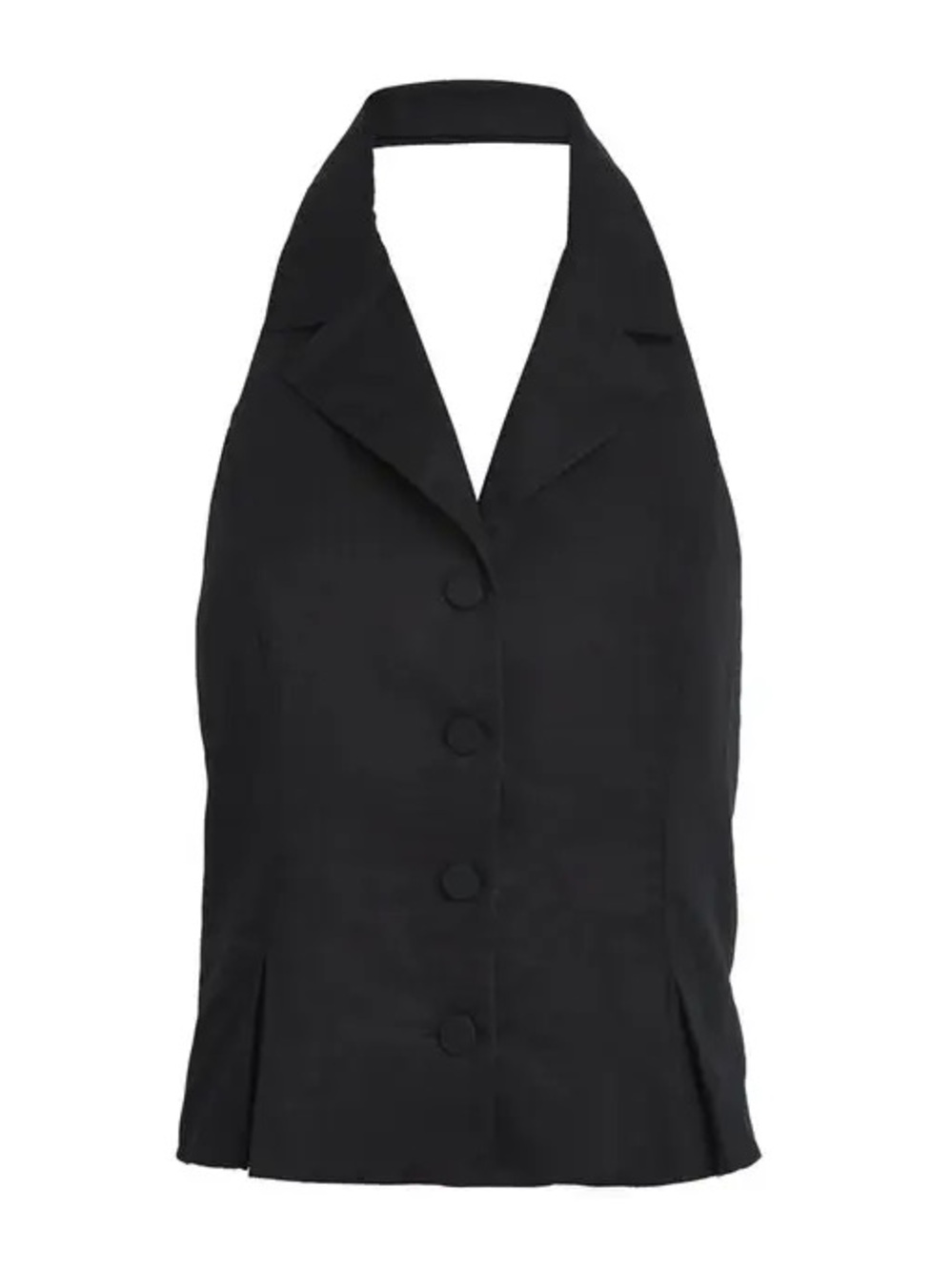 PAIGE Black Halter Button-Front Camisole